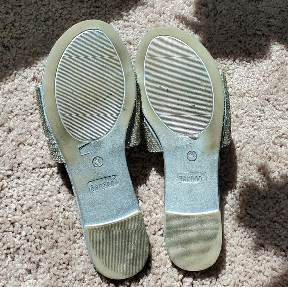 Metallic Silver Rhinestone Slides - Picture 6 of 7